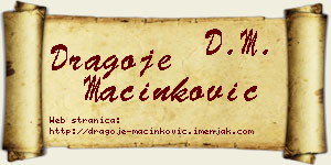 Dragoje Mačinković vizit kartica